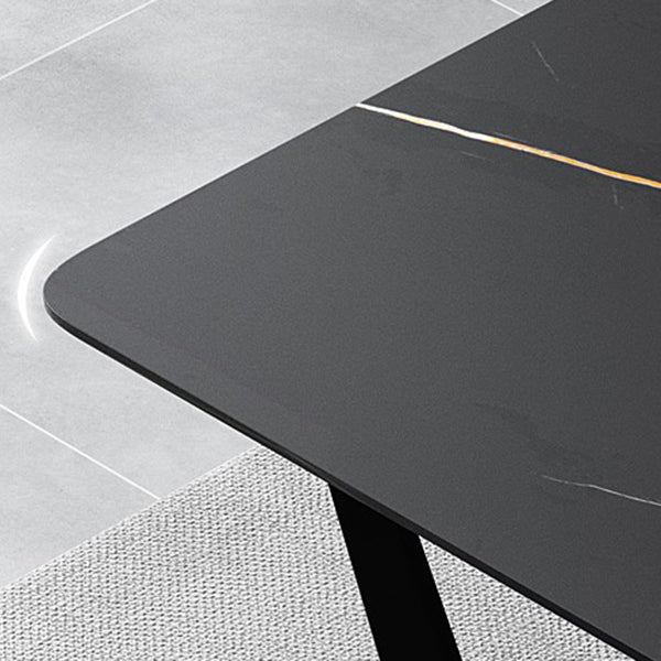 Contemporary 1/5/7 Pieces Dining Set Black Sintered Stone Dining Furniture Clearhalo 'Dining Room Sets' 'Dining Tables & Seating' 'dining_room_set' 'furn' 'furn_dining_room_set' 'Furniture' 'furniture_dining_room_set' 'Kitchen & Dining Furniture' 'kitchen&dining_furn' 'kitchen' 4458929