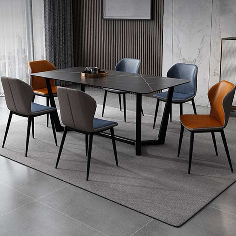 Contemporary 1/5/7 Pieces Dining Set Black Sintered Stone Dining Furniture Clearhalo 'Dining Room Sets' 'Dining Tables & Seating' 'dining_room_set' 'furn' 'furn_dining_room_set' 'Furniture' 'furniture_dining_room_set' 'Kitchen & Dining Furniture' 'kitchen&dining_furn' 'kitchen' 4458932