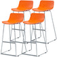 Contemporary Metal Bar Stool Indoor Bar Stool with Metal Legs and Low Back Orange 4 Piece Set Clearhalo 'Bar Furniture' 'Bar Stools' 'bar_stools' 'furn' 'furn_bar_stools' 'furniture_bar_stools' 'Kitchen & Dining Furniture' 'kitchen&dining_furn' 'kitchen' 'kitchen_furn' Furniture' 4462484