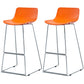 Contemporary Metal Bar Stool Indoor Bar Stool with Metal Legs and Low Back Orange 2 Piece Set Clearhalo 'Bar Furniture' 'Bar Stools' 'bar_stools' 'furn' 'furn_bar_stools' 'furniture_bar_stools' 'Kitchen & Dining Furniture' 'kitchen&dining_furn' 'kitchen' 'kitchen_furn' Furniture' 4462488