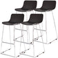 Contemporary Metal Bar Stool Indoor Bar Stool with Metal Legs and Low Back Black 4 Piece Set Clearhalo 'Bar Furniture' 'Bar Stools' 'bar_stools' 'furn' 'furn_bar_stools' 'furniture_bar_stools' 'Kitchen & Dining Furniture' 'kitchen&dining_furn' 'kitchen' 'kitchen_furn' Furniture' 4462496