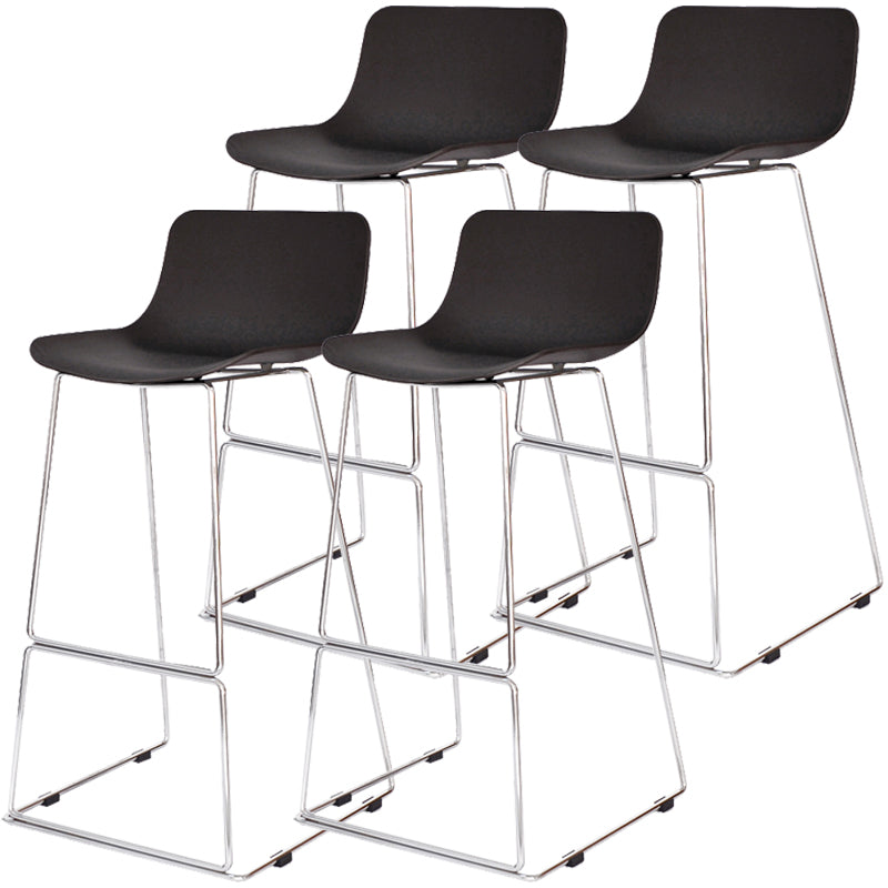 Contemporary Metal Bar Stool Indoor Bar Stool with Metal Legs and Low Back Black 4 Piece Set Clearhalo 'Bar Furniture' 'Bar Stools' 'bar_stools' 'furn' 'furn_bar_stools' 'furniture_bar_stools' 'Kitchen & Dining Furniture' 'kitchen&dining_furn' 'kitchen' 'kitchen_furn' Furniture' 4462496