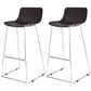 Contemporary Metal Bar Stool Indoor Bar Stool with Metal Legs and Low Back Black 2 Piece Set Clearhalo 'Bar Furniture' 'Bar Stools' 'bar_stools' 'furn' 'furn_bar_stools' 'furniture_bar_stools' 'Kitchen & Dining Furniture' 'kitchen&dining_furn' 'kitchen' 'kitchen_furn' Furniture' 4462499