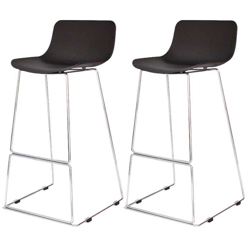 Contemporary Metal Bar Stool Indoor Bar Stool with Metal Legs and Low Back Black 2 Piece Set Clearhalo 'Bar Furniture' 'Bar Stools' 'bar_stools' 'furn' 'furn_bar_stools' 'furniture_bar_stools' 'Kitchen & Dining Furniture' 'kitchen&dining_furn' 'kitchen' 'kitchen_furn' Furniture' 4462499