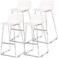 Contemporary Metal Bar Stool Indoor Bar Stool with Metal Legs and Low Back White 4 Piece Set Clearhalo 'Bar Furniture' 'Bar Stools' 'bar_stools' 'furn' 'furn_bar_stools' 'furniture_bar_stools' 'Kitchen & Dining Furniture' 'kitchen&dining_furn' 'kitchen' 'kitchen_furn' Furniture' 4462502