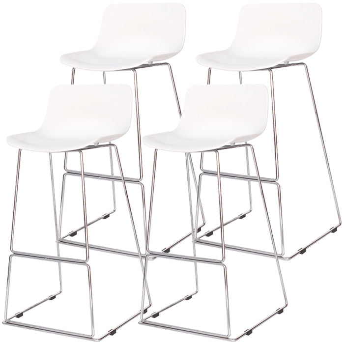 Contemporary Metal Bar Stool Indoor Bar Stool with Metal Legs and Low Back White 4 Piece Set Clearhalo 'Bar Furniture' 'Bar Stools' 'bar_stools' 'furn' 'furn_bar_stools' 'furniture_bar_stools' 'Kitchen & Dining Furniture' 'kitchen&dining_furn' 'kitchen' 'kitchen_furn' Furniture' 4462502