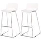 Contemporary Metal Bar Stool Indoor Bar Stool with Metal Legs and Low Back White 2 Piece Set Clearhalo 'Bar Furniture' 'Bar Stools' 'bar_stools' 'furn' 'furn_bar_stools' 'furniture_bar_stools' 'Kitchen & Dining Furniture' 'kitchen&dining_furn' 'kitchen' 'kitchen_furn' Furniture' 4462504