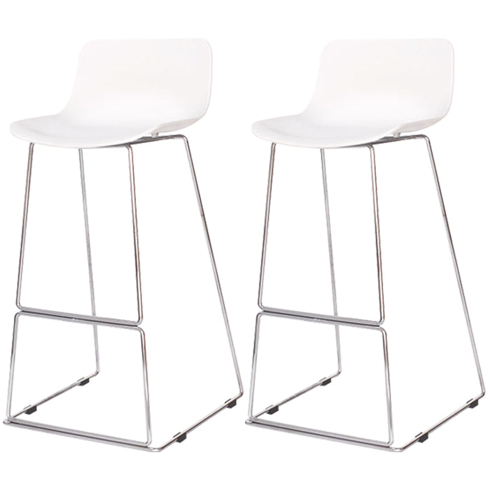Contemporary Metal Bar Stool Indoor Bar Stool with Metal Legs and Low Back White 2 Piece Set Clearhalo 'Bar Furniture' 'Bar Stools' 'bar_stools' 'furn' 'furn_bar_stools' 'furniture_bar_stools' 'Kitchen & Dining Furniture' 'kitchen&dining_furn' 'kitchen' 'kitchen_furn' Furniture' 4462504