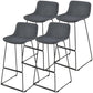 Contemporary Metal Bar Stool Indoor Bar Stool with Metal Legs and Low Back Dark Gray 4 Piece Set Clearhalo 'Bar Furniture' 'Bar Stools' 'bar_stools' 'furn' 'furn_bar_stools' 'furniture_bar_stools' 'Kitchen & Dining Furniture' 'kitchen&dining_furn' 'kitchen' 'kitchen_furn' Furniture' 4462505