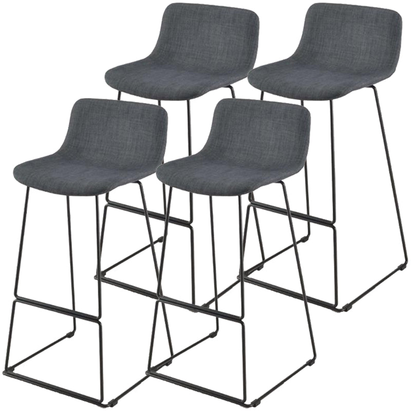 Contemporary Metal Bar Stool Indoor Bar Stool with Metal Legs and Low Back Dark Gray 4 Piece Set Clearhalo 'Bar Furniture' 'Bar Stools' 'bar_stools' 'furn' 'furn_bar_stools' 'furniture_bar_stools' 'Kitchen & Dining Furniture' 'kitchen&dining_furn' 'kitchen' 'kitchen_furn' Furniture' 4462505