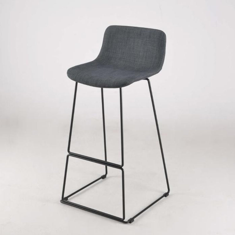 Contemporary Metal Bar Stool Indoor Bar Stool with Metal Legs and Low Back Dark Gray 1 Piece Clearhalo 'Bar Furniture' 'Bar Stools' 'bar_stools' 'furn' 'furn_bar_stools' 'furniture_bar_stools' 'Kitchen & Dining Furniture' 'kitchen&dining_furn' 'kitchen' 'kitchen_furn' Furniture' 4462506