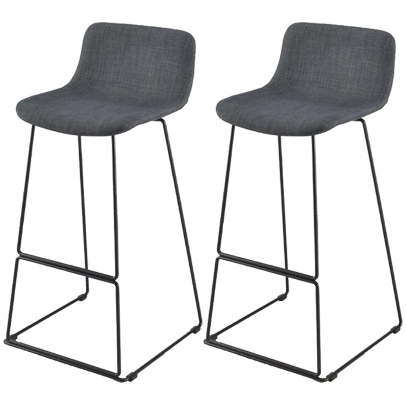 Contemporary Metal Bar Stool Indoor Bar Stool with Metal Legs and Low Back Dark Gray 2 Piece Set Clearhalo 'Bar Furniture' 'Bar Stools' 'bar_stools' 'furn' 'furn_bar_stools' 'furniture_bar_stools' 'Kitchen & Dining Furniture' 'kitchen&dining_furn' 'kitchen' 'kitchen_furn' Furniture' 4462507