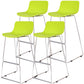 Contemporary Metal Bar Stool Indoor Bar Stool with Metal Legs and Low Back Yellow-Green 4 Piece Set Clearhalo 'Bar Furniture' 'Bar Stools' 'bar_stools' 'furn' 'furn_bar_stools' 'furniture_bar_stools' 'Kitchen & Dining Furniture' 'kitchen&dining_furn' 'kitchen' 'kitchen_furn' Furniture' 4462508