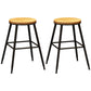 Contemporary Metal Solid Wood Barstool Indoor Bar Stool with Footrest Wood 2 Piece Set Short Stool(18"H) Clearhalo 'Bar Furniture' 'Bar Stools' 'bar_stools' 'furn' 'furn_bar_stools' 'furniture_bar_stools' 'Kitchen & Dining Furniture' 'kitchen&dining_furn' 'kitchen' 'kitchen_furn' Furniture' 4462520