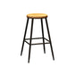 Contemporary Metal Solid Wood Barstool Indoor Bar Stool with Footrest Wood 1 Piece Counter Stool (23.5"H) Clearhalo 'Bar Furniture' 'Bar Stools' 'bar_stools' 'furn' 'furn_bar_stools' 'furniture_bar_stools' 'Kitchen & Dining Furniture' 'kitchen&dining_furn' 'kitchen' 'kitchen_furn' Furniture' 4462523