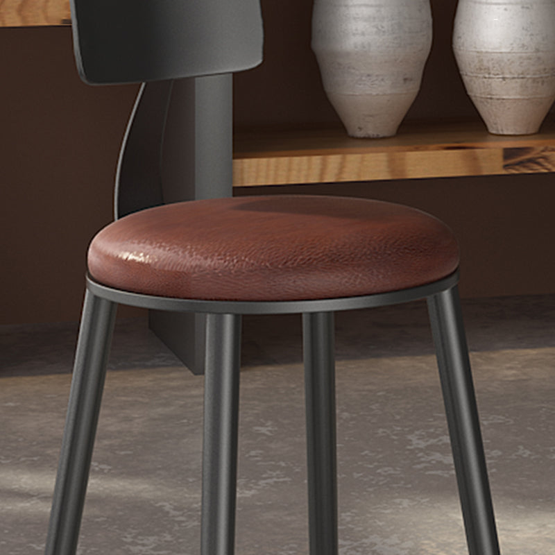 Contemporary Metal Solid Wood Barstool Indoor Bar Stool with Footrest Clearhalo 'Bar Furniture' 'Bar Stools' 'bar_stools' 'furn' 'furn_bar_stools' 'furniture_bar_stools' 'Kitchen & Dining Furniture' 'kitchen&dining_furn' 'kitchen' 'kitchen_furn' Furniture' 4462525
