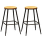 Contemporary Metal Solid Wood Barstool Indoor Bar Stool with Footrest Wood 2 Piece Set Counter Stool (23.5"H) Clearhalo 'Bar Furniture' 'Bar Stools' 'bar_stools' 'furn' 'furn_bar_stools' 'furniture_bar_stools' 'Kitchen & Dining Furniture' 'kitchen&dining_furn' 'kitchen' 'kitchen_furn' Furniture' 4462526