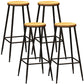Contemporary Metal Solid Wood Barstool Indoor Bar Stool with Footrest Wood 4 Piece Set Counter Stool(27"H) Clearhalo 'Bar Furniture' 'Bar Stools' 'bar_stools' 'furn' 'furn_bar_stools' 'furniture_bar_stools' 'Kitchen & Dining Furniture' 'kitchen&dining_furn' 'kitchen' 'kitchen_furn' Furniture' 4462528