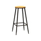 Contemporary Metal Solid Wood Barstool Indoor Bar Stool with Footrest Wood 1 Piece Counter Stool(27"H) Clearhalo 'Bar Furniture' 'Bar Stools' 'bar_stools' 'furn' 'furn_bar_stools' 'furniture_bar_stools' 'Kitchen & Dining Furniture' 'kitchen&dining_furn' 'kitchen' 'kitchen_furn' Furniture' 4462530