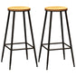 Contemporary Metal Solid Wood Barstool Indoor Bar Stool with Footrest Wood 2 Piece Set Counter Stool(27"H) Clearhalo 'Bar Furniture' 'Bar Stools' 'bar_stools' 'furn' 'furn_bar_stools' 'furniture_bar_stools' 'Kitchen & Dining Furniture' 'kitchen&dining_furn' 'kitchen' 'kitchen_furn' Furniture' 4462531