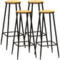 Contemporary Metal Solid Wood Barstool Indoor Bar Stool with Footrest Wood 4 Piece Set Bar Stool(30"H) Clearhalo 'Bar Furniture' 'Bar Stools' 'bar_stools' 'furn' 'furn_bar_stools' 'furniture_bar_stools' 'Kitchen & Dining Furniture' 'kitchen&dining_furn' 'kitchen' 'kitchen_furn' Furniture' 4462532