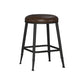 Contemporary Metal Solid Wood Barstool Indoor Bar Stool with Footrest Brown 1 Piece Short Stool(18"H) Clearhalo 'Bar Furniture' 'Bar Stools' 'bar_stools' 'furn' 'furn_bar_stools' 'furniture_bar_stools' 'Kitchen & Dining Furniture' 'kitchen&dining_furn' 'kitchen' 'kitchen_furn' Furniture' 4462536