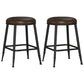 Contemporary Metal Solid Wood Barstool Indoor Bar Stool with Footrest Brown 2 Piece Set Short Stool(18"H) Clearhalo 'Bar Furniture' 'Bar Stools' 'bar_stools' 'furn' 'furn_bar_stools' 'furniture_bar_stools' 'Kitchen & Dining Furniture' 'kitchen&dining_furn' 'kitchen' 'kitchen_furn' Furniture' 4462537