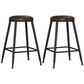 Contemporary Metal Solid Wood Barstool Indoor Bar Stool with Footrest Brown 2 Piece Set Counter Stool (23.5"H) Clearhalo 'Bar Furniture' 'Bar Stools' 'bar_stools' 'furn' 'furn_bar_stools' 'furniture_bar_stools' 'Kitchen & Dining Furniture' 'kitchen&dining_furn' 'kitchen' 'kitchen_furn' Furniture' 4462540