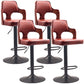 Contemporary Swivel Adjustable Height Bar-stool Indoor Bar Stool with Low Back Red Brown 4 Piece Set Clearhalo 'Bar Furniture' 'Bar Stools' 'bar_stools' 'furn' 'furn_bar_stools' 'furniture_bar_stools' 'Kitchen & Dining Furniture' 'kitchen&dining_furn' 'kitchen' 'kitchen_furn' Furniture' 4462566