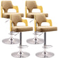 Contemporary Swivel Adjustable Height Bar-stool Indoor Bar Stool with Low Back Khaki 4 Piece Set Clearhalo 'Bar Furniture' 'Bar Stools' 'bar_stools' 'furn' 'furn_bar_stools' 'furniture_bar_stools' 'Kitchen & Dining Furniture' 'kitchen&dining_furn' 'kitchen' 'kitchen_furn' Furniture' 4462575