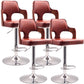 Contemporary Swivel Adjustable Height Bar-stool Indoor Bar Stool with Low Back Brown 4 Piece Set Clearhalo 'Bar Furniture' 'Bar Stools' 'bar_stools' 'furn' 'furn_bar_stools' 'furniture_bar_stools' 'Kitchen & Dining Furniture' 'kitchen&dining_furn' 'kitchen' 'kitchen_furn' Furniture' 4462578