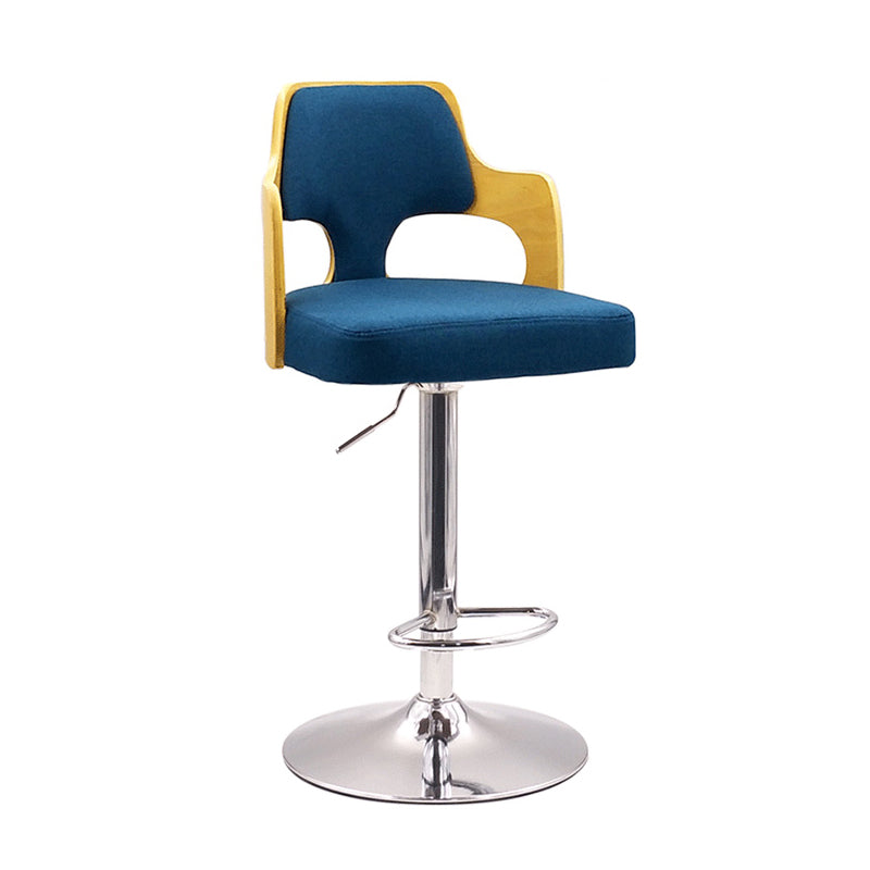 Contemporary Swivel Adjustable Height Bar-stool Indoor Bar Stool with Low Back Blue 1 Piece Clearhalo 'Bar Furniture' 'Bar Stools' 'bar_stools' 'furn' 'furn_bar_stools' 'furniture_bar_stools' 'Kitchen & Dining Furniture' 'kitchen&dining_furn' 'kitchen' 'kitchen_furn' Furniture' 4462585