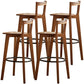 Contemporary Solid Wood Bar Stool Indoor Bar Stools with Wood Seat and Footrest Tan 4 Piece Set Counter Stool (23.5"H) Clearhalo 'Bar Furniture' 'Bar Stools' 'bar_stools' 'furn' 'furn_bar_stools' 'furniture_bar_stools' 'Kitchen & Dining Furniture' 'kitchen&dining_furn' 'kitchen' 'kitchen_furn' Furniture' 4462592