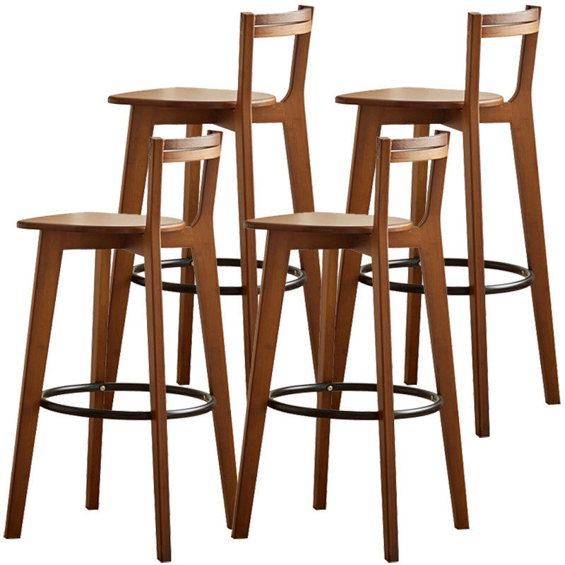 Contemporary Solid Wood Bar Stool Indoor Bar Stools with Wood Seat and Footrest Tan 4 Piece Set Counter Stool (23.5"H) Clearhalo 'Bar Furniture' 'Bar Stools' 'bar_stools' 'furn' 'furn_bar_stools' 'furniture_bar_stools' 'Kitchen & Dining Furniture' 'kitchen&dining_furn' 'kitchen' 'kitchen_furn' Furniture' 4462592