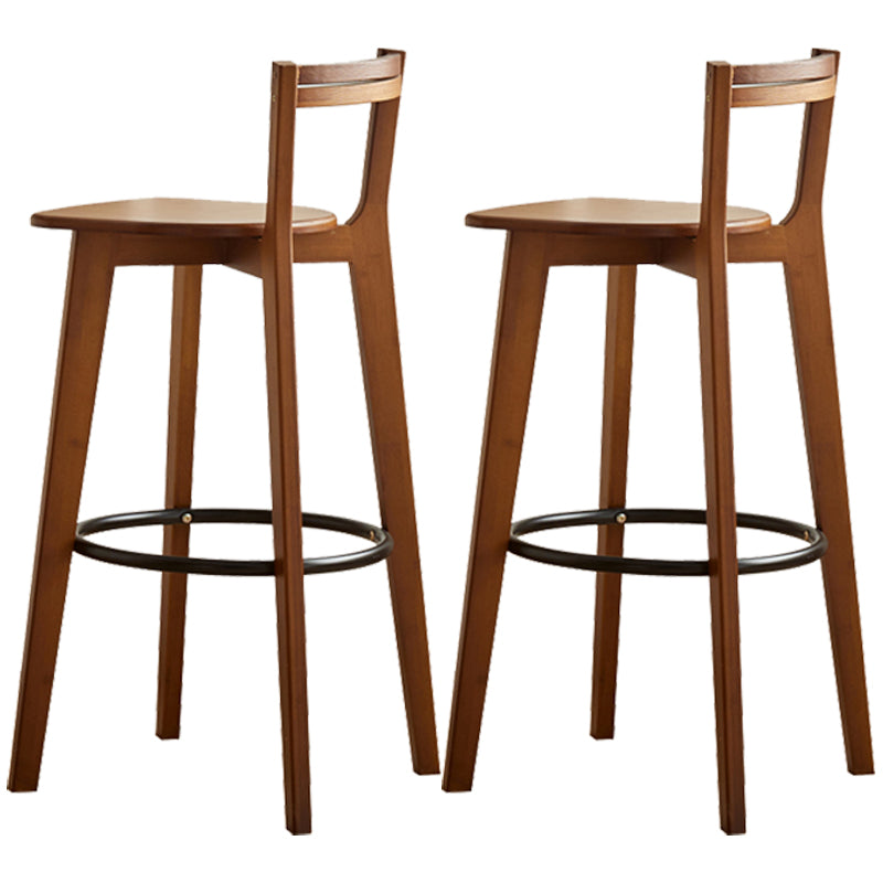 Contemporary Solid Wood Bar Stool Indoor Bar Stools with Wood Seat and Footrest Tan 2 Piece Set Counter Stool (23.5"H) Clearhalo 'Bar Furniture' 'Bar Stools' 'bar_stools' 'furn' 'furn_bar_stools' 'furniture_bar_stools' 'Kitchen & Dining Furniture' 'kitchen&dining_furn' 'kitchen' 'kitchen_furn' Furniture' 4462596