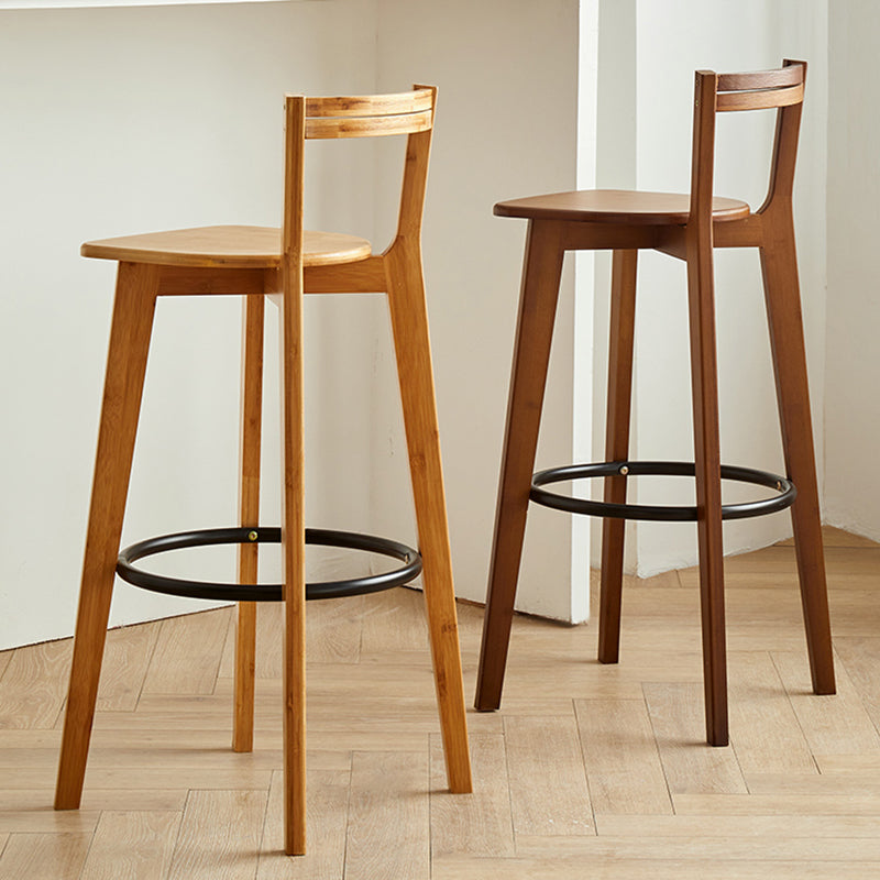 Contemporary Solid Wood Bar Stool Indoor Bar Stools with Wood Seat and Footrest Clearhalo 'Bar Furniture' 'Bar Stools' 'bar_stools' 'furn' 'furn_bar_stools' 'furniture_bar_stools' 'Kitchen & Dining Furniture' 'kitchen&dining_furn' 'kitchen' 'kitchen_furn' Furniture' 4462597