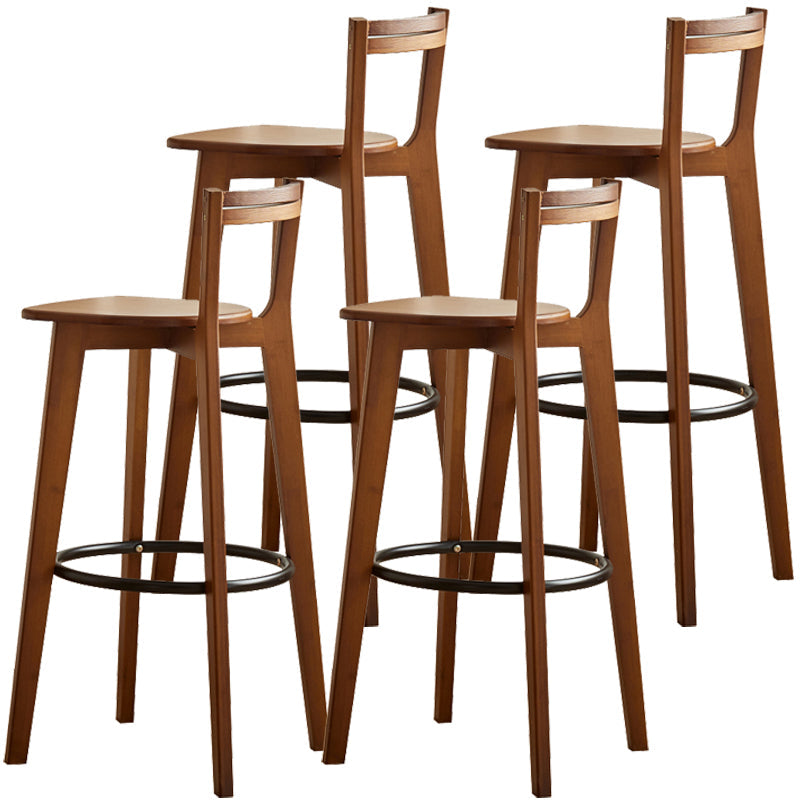 Contemporary Solid Wood Bar Stool Indoor Bar Stools with Wood Seat and Footrest Tan 4 Piece Set Bar Stool (28" H) Clearhalo 'Bar Furniture' 'Bar Stools' 'bar_stools' 'furn' 'furn_bar_stools' 'furniture_bar_stools' 'Kitchen & Dining Furniture' 'kitchen&dining_furn' 'kitchen' 'kitchen_furn' Furniture' 4462598