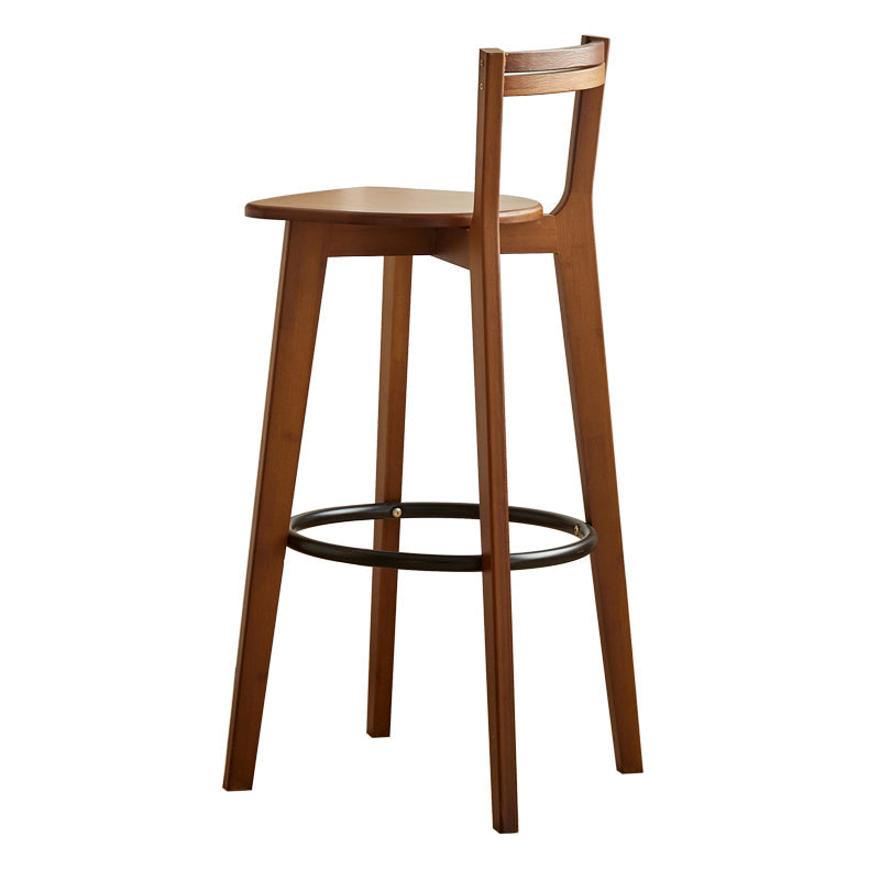 Contemporary Solid Wood Bar Stool Indoor Bar Stools with Wood Seat and Footrest Tan 1 Piece Bar Stool (28" H) Clearhalo 'Bar Furniture' 'Bar Stools' 'bar_stools' 'furn' 'furn_bar_stools' 'furniture_bar_stools' 'Kitchen & Dining Furniture' 'kitchen&dining_furn' 'kitchen' 'kitchen_furn' Furniture' 4462600
