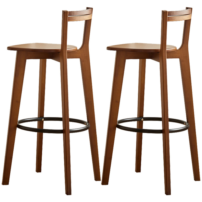 Contemporary Solid Wood Bar Stool Indoor Bar Stools with Wood Seat and Footrest Tan 2 Piece Set Bar Stool (28" H) Clearhalo 'Bar Furniture' 'Bar Stools' 'bar_stools' 'furn' 'furn_bar_stools' 'furniture_bar_stools' 'Kitchen & Dining Furniture' 'kitchen&dining_furn' 'kitchen' 'kitchen_furn' Furniture' 4462601
