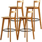 Contemporary Solid Wood Bar Stool Indoor Bar Stools with Wood Seat and Footrest Wood 4 Piece Set Counter Stool (23.5"H) Clearhalo 'Bar Furniture' 'Bar Stools' 'bar_stools' 'furn' 'furn_bar_stools' 'furniture_bar_stools' 'Kitchen & Dining Furniture' 'kitchen&dining_furn' 'kitchen' 'kitchen_furn' Furniture' 4462603