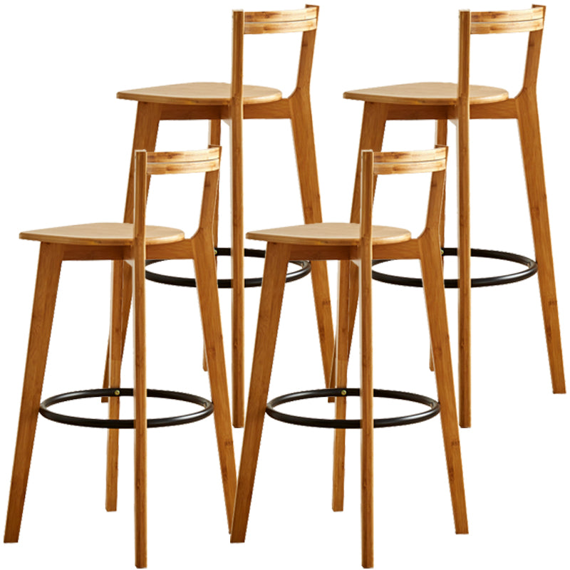 Contemporary Solid Wood Bar Stool Indoor Bar Stools with Wood Seat and Footrest Wood 4 Piece Set Counter Stool (23.5"H) Clearhalo 'Bar Furniture' 'Bar Stools' 'bar_stools' 'furn' 'furn_bar_stools' 'furniture_bar_stools' 'Kitchen & Dining Furniture' 'kitchen&dining_furn' 'kitchen' 'kitchen_furn' Furniture' 4462603
