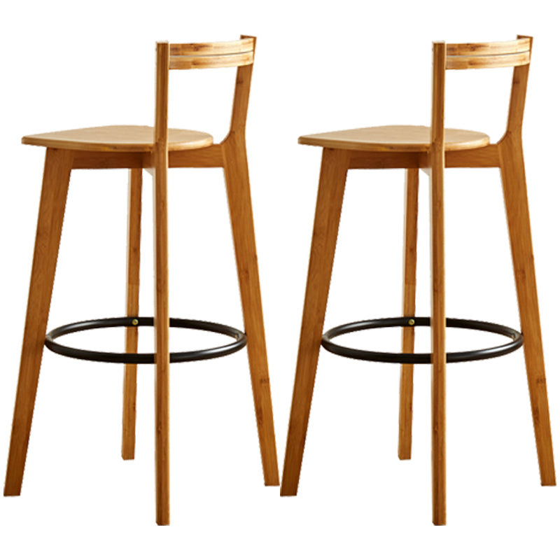 Contemporary Solid Wood Bar Stool Indoor Bar Stools with Wood Seat and Footrest Wood 2 Piece Set Counter Stool (23.5"H) Clearhalo 'Bar Furniture' 'Bar Stools' 'bar_stools' 'furn' 'furn_bar_stools' 'furniture_bar_stools' 'Kitchen & Dining Furniture' 'kitchen&dining_furn' 'kitchen' 'kitchen_furn' Furniture' 4462607