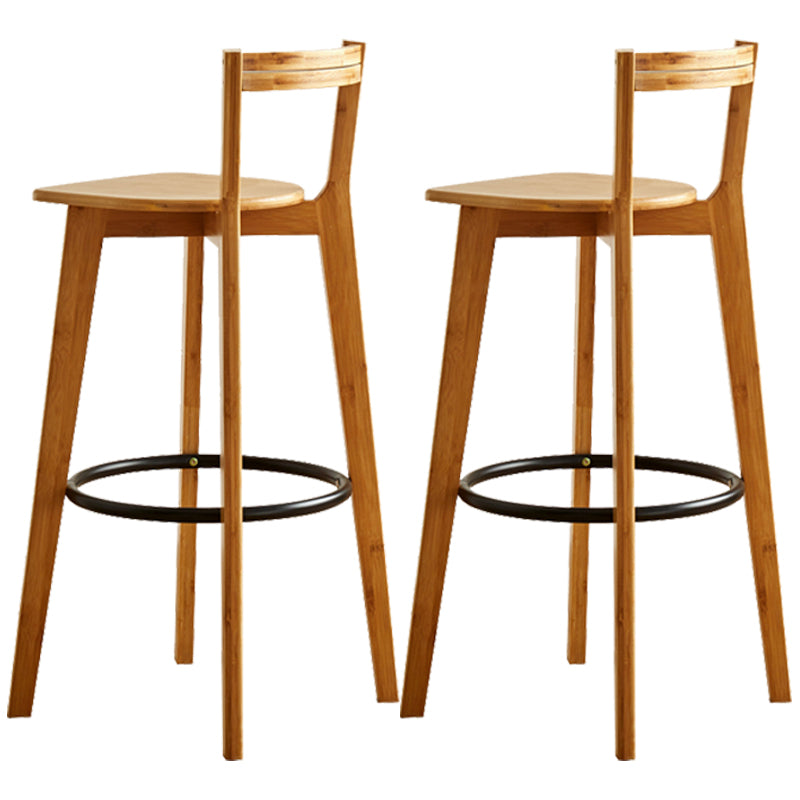 Contemporary Solid Wood Bar Stool Indoor Bar Stools with Wood Seat and Footrest Wood 2 Piece Set Bar Stool (28" H) Clearhalo 'Bar Furniture' 'Bar Stools' 'bar_stools' 'furn' 'furn_bar_stools' 'furniture_bar_stools' 'Kitchen & Dining Furniture' 'kitchen&dining_furn' 'kitchen' 'kitchen_furn' Furniture' 4462611