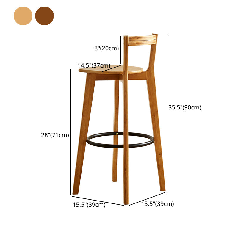 Contemporary Solid Wood Bar Stool Indoor Bar Stools with Wood Seat and Footrest Clearhalo 'Bar Furniture' 'Bar Stools' 'bar_stools' 'furn' 'furn_bar_stools' 'furniture_bar_stools' 'Kitchen & Dining Furniture' 'kitchen&dining_furn' 'kitchen' 'kitchen_furn' Furniture' 4462613