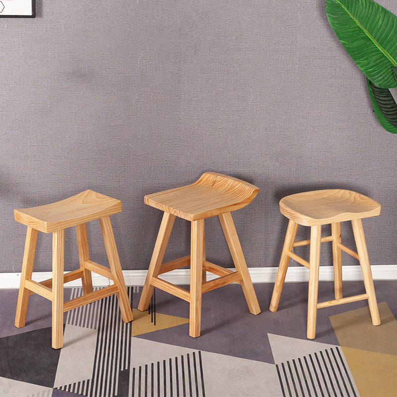 Contemporary Solid Wood Folding Bar Stool Indoor Barstool with Wood Seat and Footrest Clearhalo 'Bar Furniture' 'Bar Stools' 'bar_stools' 'furn' 'furn_bar_stools' 'furniture_bar_stools' 'Kitchen & Dining Furniture' 'kitchen&dining_furn' 'kitchen' 'kitchen_furn' Furniture' 4462614