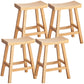 Contemporary Solid Wood Folding Bar Stool Indoor Barstool with Wood Seat and Footrest 4 Piece Set Saddle Clearhalo 'Bar Furniture' 'Bar Stools' 'bar_stools' 'furn' 'furn_bar_stools' 'furniture_bar_stools' 'Kitchen & Dining Furniture' 'kitchen&dining_furn' 'kitchen' 'kitchen_furn' Furniture' 4462615
