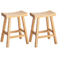 Contemporary Solid Wood Folding Bar Stool Indoor Barstool with Wood Seat and Footrest 2 Piece Set Saddle Clearhalo 'Bar Furniture' 'Bar Stools' 'bar_stools' 'furn' 'furn_bar_stools' 'furniture_bar_stools' 'Kitchen & Dining Furniture' 'kitchen&dining_furn' 'kitchen' 'kitchen_furn' Furniture' 4462616