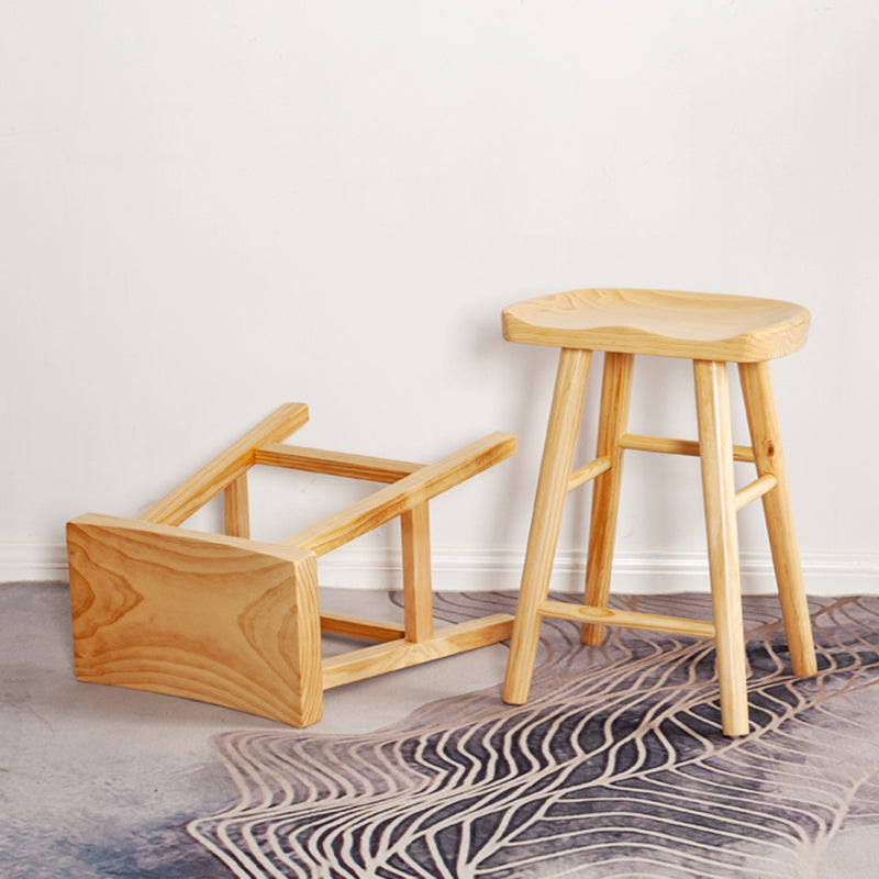 Contemporary Solid Wood Folding Bar Stool Indoor Barstool with Wood Seat and Footrest Clearhalo 'Bar Furniture' 'Bar Stools' 'bar_stools' 'furn' 'furn_bar_stools' 'furniture_bar_stools' 'Kitchen & Dining Furniture' 'kitchen&dining_furn' 'kitchen' 'kitchen_furn' Furniture' 4462617