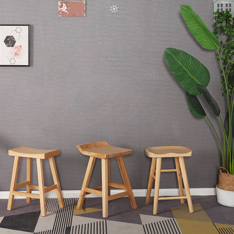 Contemporary Solid Wood Folding Bar Stool Indoor Barstool with Wood Seat and Footrest Clearhalo 'Bar Furniture' 'Bar Stools' 'bar_stools' 'furn' 'furn_bar_stools' 'furniture_bar_stools' 'Kitchen & Dining Furniture' 'kitchen&dining_furn' 'kitchen' 'kitchen_furn' Furniture' 4462619