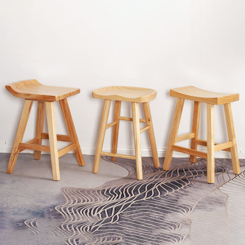 Contemporary Solid Wood Folding Bar Stool Indoor Barstool with Wood Seat and Footrest Clearhalo 'Bar Furniture' 'Bar Stools' 'bar_stools' 'furn' 'furn_bar_stools' 'furniture_bar_stools' 'Kitchen & Dining Furniture' 'kitchen&dining_furn' 'kitchen' 'kitchen_furn' Furniture' 4462621